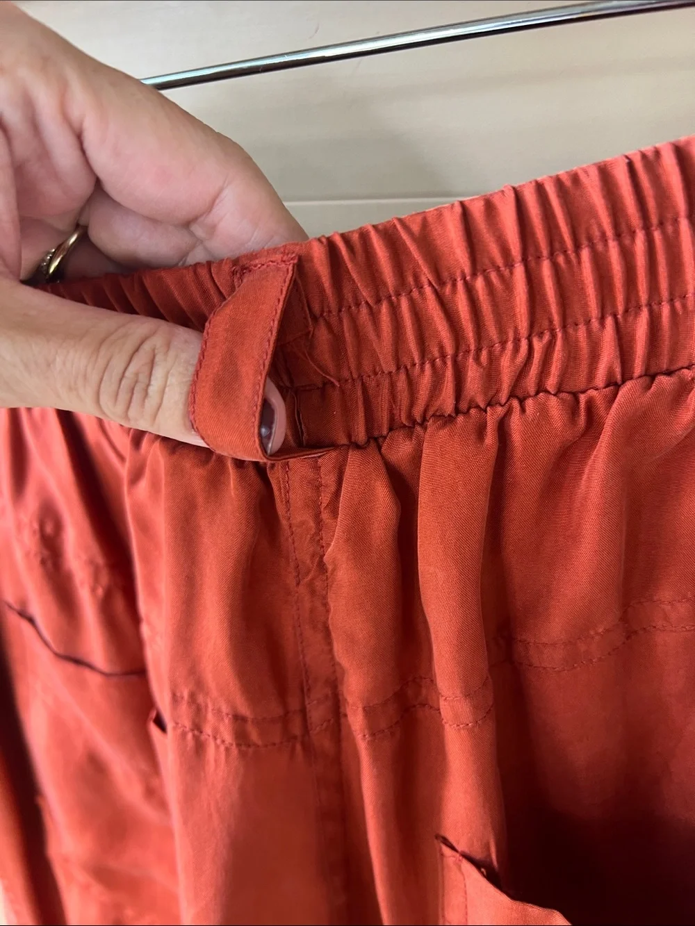 Vintage Like New SK Wear Rust Silk Sz M Pull-on Pants